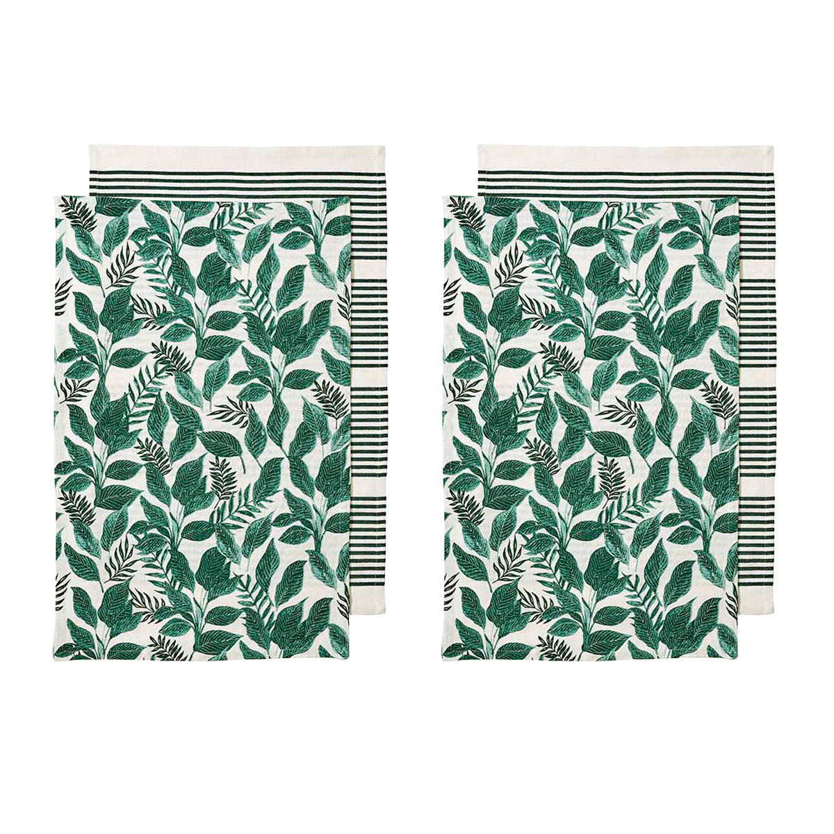 Table Linen & Kitchen Towels: Ladelle Tierra Set of 4 Cotton Kitchen Towels Green
