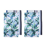 Table Linen & Kitchen Towels: Ladelle Set of 4 Zest Leaves Green Cotton Kitchen Tea Towels 50 x 70 cm