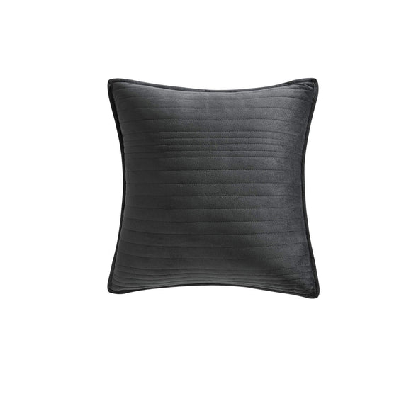 Private Collection Barlow Slate Embroidered Velvet Square Filled Cushion 45 x 45cm