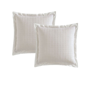 Private Collection Pair of Kingston Stone 100% Cotton Yarn Dyed Jacquard European Pillowcases 65 x 65cm