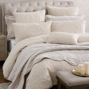 Private Collection Fleur Sand Cotton Rich Jacquard Quilt Cover Set King