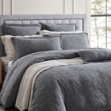 Private Collection Marbella Dark Grey 100% Cotton Matelasse Quilt Cover Set King