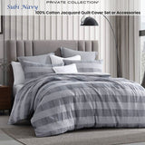 Private Collection Subi Navy Jacquard Quilt Cover Set King