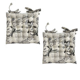Cushions & Throws: Set of 2 Cotton Cover Chair Pads 40 x 40 cm French Vintage Lettering