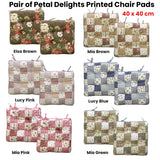 Cushions & Throws: Lylac Homewares Petal Delights Set of 2 Cotton Chair Pads Elsa Brown