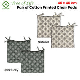 Cushions & Throws: Lylac Homewares Tree of Life Set of 2 Cotton Chair Pads Natural