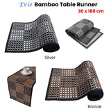 Table Linen & Kitchen Towels: Evie Bamboo Table Runner 30 x 180cm Bronze