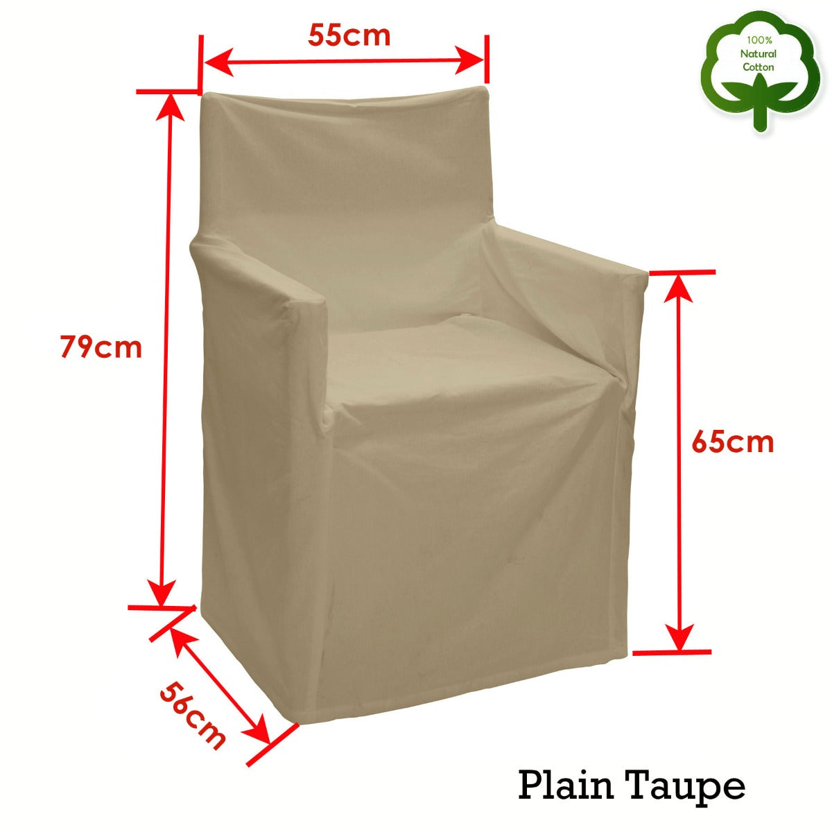 Sofa Accessories: Rans Alfresco 100% Cotton Director Chair Cover - Plain Taupe