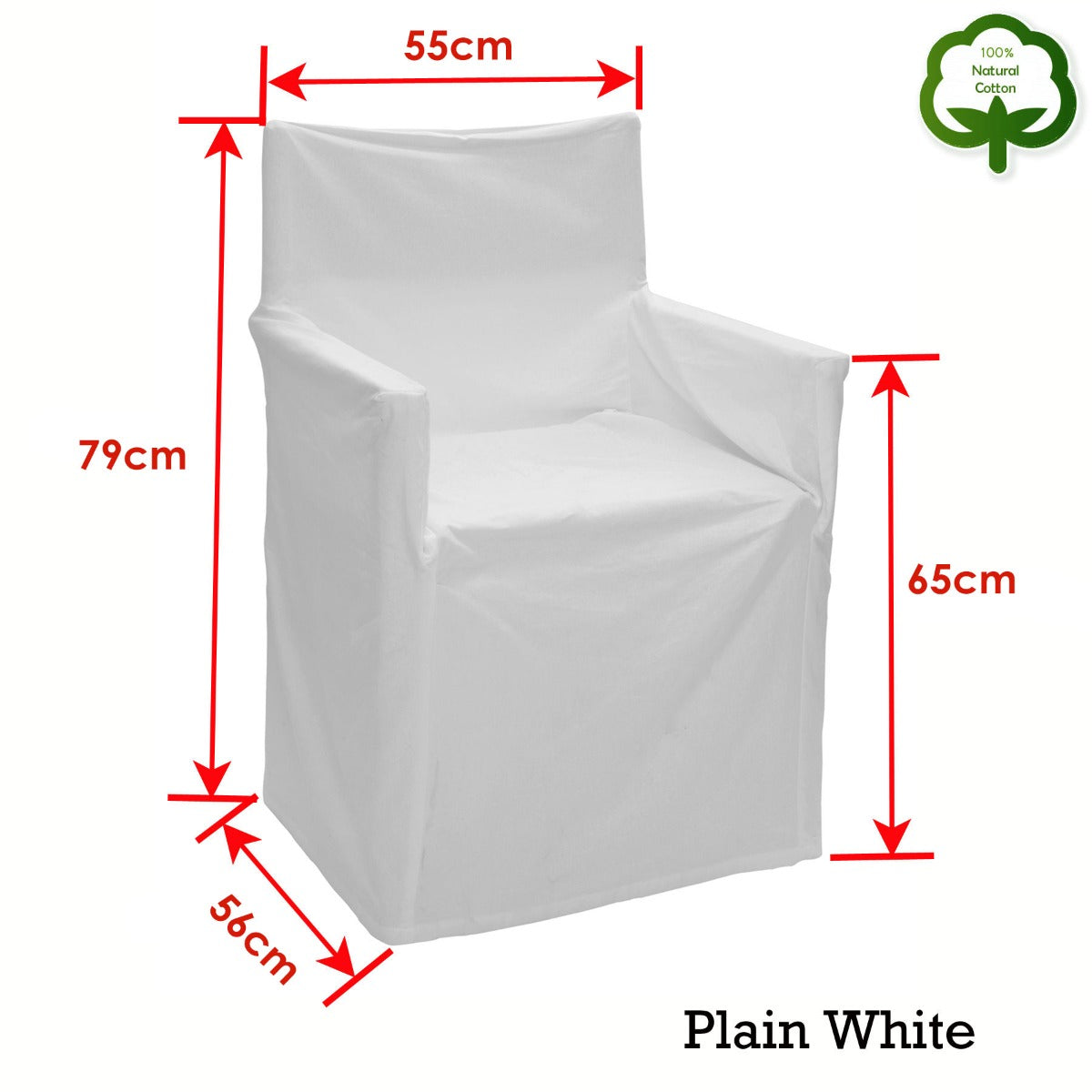 Sofa Accessories: Rans Alfresco 100% Cotton Director Chair Cover - Plain White