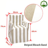 Sofa Accessories: Rans Alfresco 100% Cotton Director Chair Cover - Striped Bleach Sand