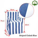 Sofa Accessories: Rans Alfresco 100% Cotton Director Chair Cover - Striped Cobalt Blue