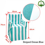 Sofa Accessories: Rans Alfresco 100% Cotton Director Chair Cover - Striped Ocean Blue