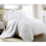 Quilts & Duvets: Jenny Mclean Bobby Ruffle White 3 Piece Coverlet Set King