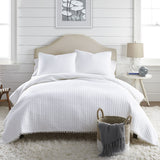 Quilts & Duvets: Jenny Mclean Clavo Pompom White 3 Piece 100% Cotton Coverlet Set Queen