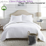 Quilts & Duvets: Jenny Mclean Clavo Pompom White 3 Piece 100% Cotton Coverlet Set Queen