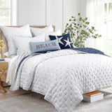 Quilts & Duvets: Jenny Mclean Swiss Dots Blue 3 Piece Coverlet Set King