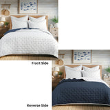 Quilts & Duvets: Jenny Mclean Swiss Dots Blue 3 Piece Coverlet Set King