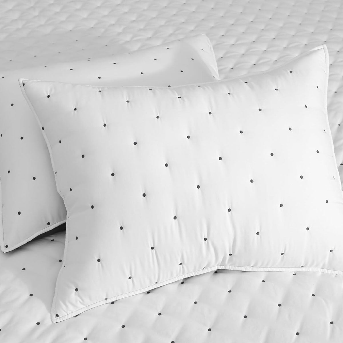Quilts & Duvets: Jenny Mclean Swiss Dots Blue 3 Piece Coverlet Set King