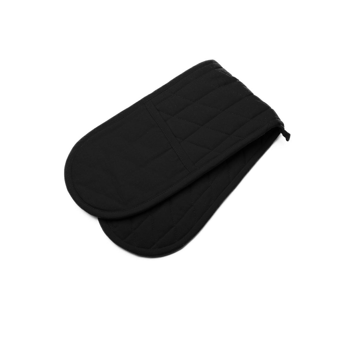 Oven Mitts & Pot Holders: Rans Manhattan Black Cotton Double Oven Mitt