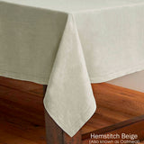 Table Linen & Kitchen Towels: Rans Pure Cotton Hemstitch Tablecloth 205 x 205 cm - Beige