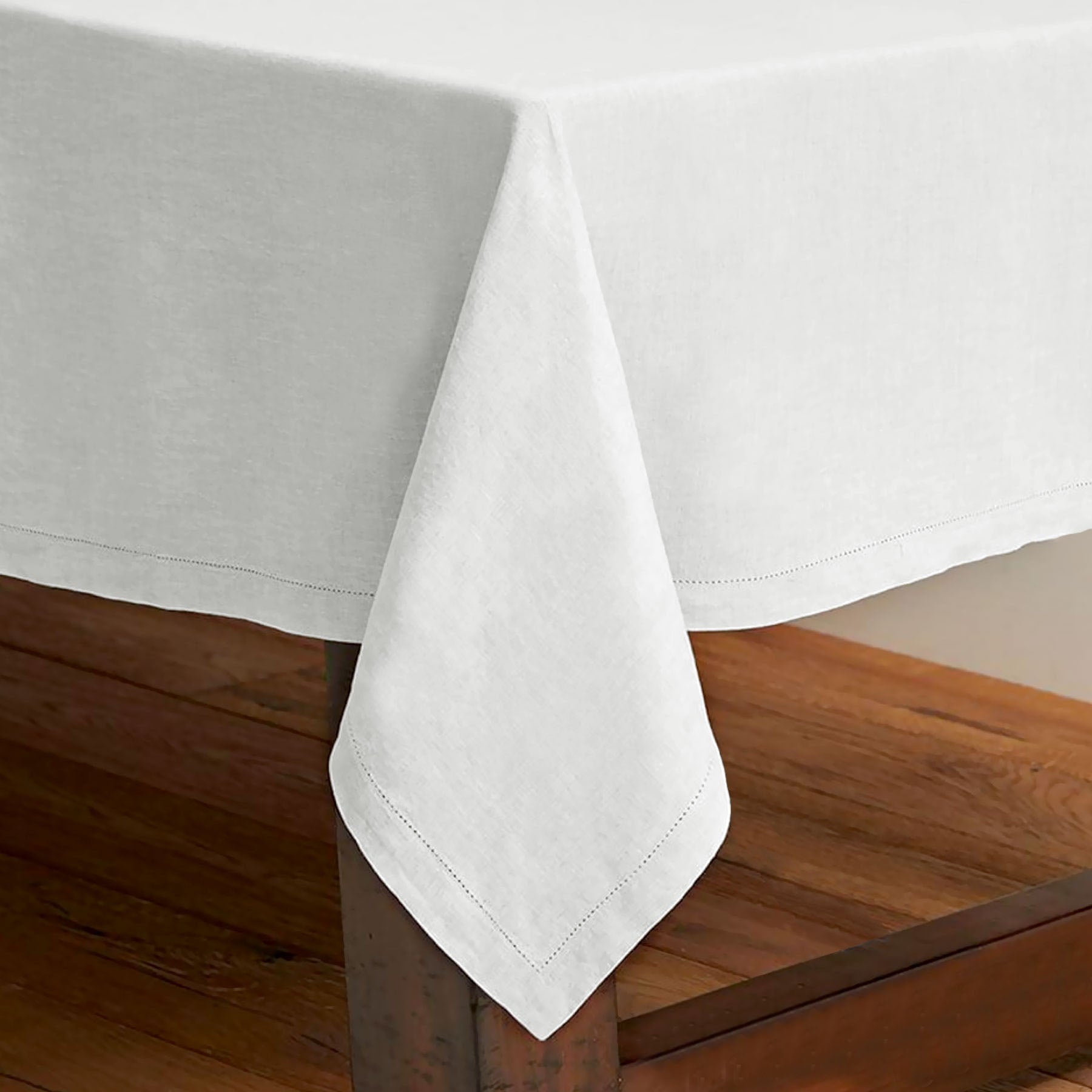 Table Linen & Kitchen Towels: Rans Pure Cotton Hemstitch Tablecloth 150 x 260 cm - White
