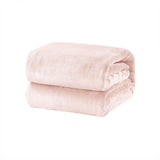 Blankets & Throws: Super Soft Micro Flannel Plush Blanket Single 150 x 220 cm Blush