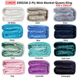 Blankets & Throws: 550GSM 2-Ply Mink Blanket Queen/King Frost