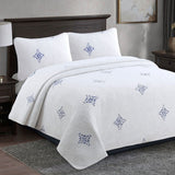 100% Cotton Lightly Quilted Coverlet Set Colorado Blue King