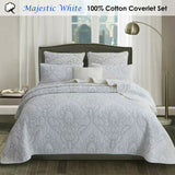 Quilts & Duvets: 100% Cotton Coverlet Set Majestic White King