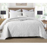 Quilts & Duvets: Cotton Rich Lightly Quilted Coverlet Set Royale White King