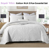 Quilts & Duvets: Cotton Rich Lightly Quilted Coverlet Set Royale White King