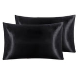Pillowcases: Pair of Standard Satin Silk Pillowcases with Envelope Closure 51 x 76 cm Rose