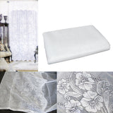 Curtains & Drapes: Gardenia White One Piece Rod Pocket Lace Curtain with Attached Valance