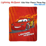 Blankets & Throws: Lightning McQueen Printed Polar Fleece Throw Rug 130 x 160 cm