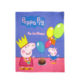 Blankets & Throws: Peppa Pig Birthday Party Printed Polar Fleece Throw Rug 130 x 160 cm
