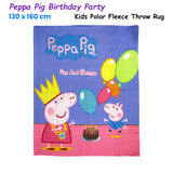 Blankets & Throws: Peppa Pig Birthday Party Printed Polar Fleece Throw Rug 130 x 160 cm