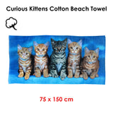 Beach Towels: Curious Kittens Cotton Beach Towel