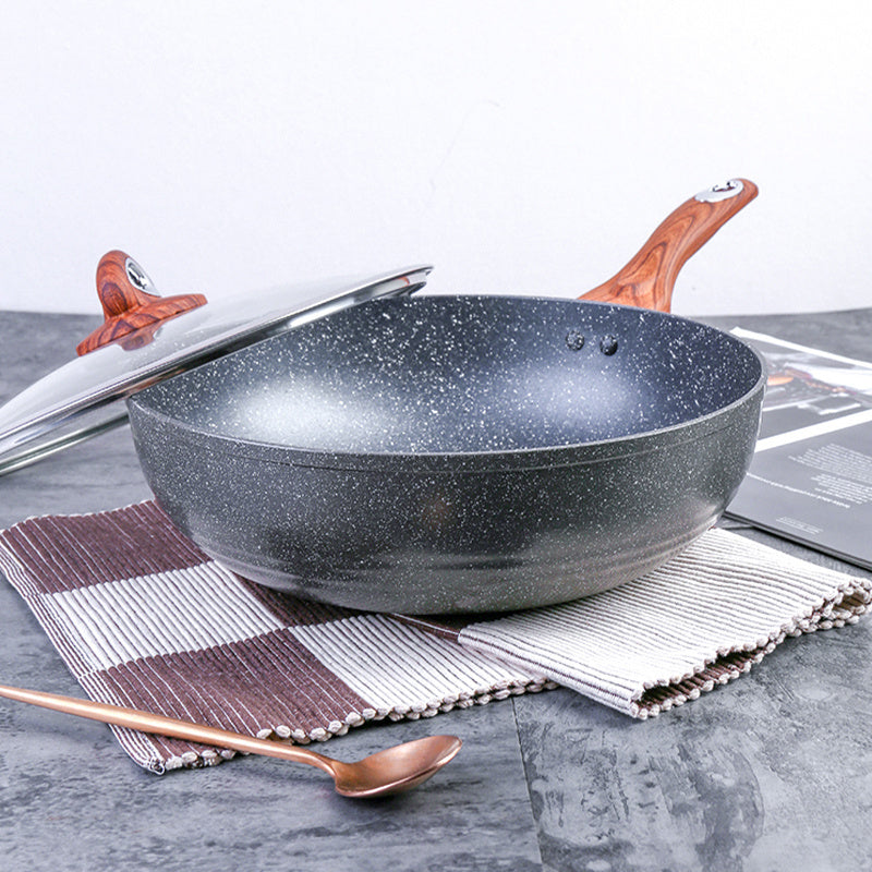Skillets & Frying Pans: Justcook 30cm JSHS-IH4930C-1 Marble Wok Stirfry Pan