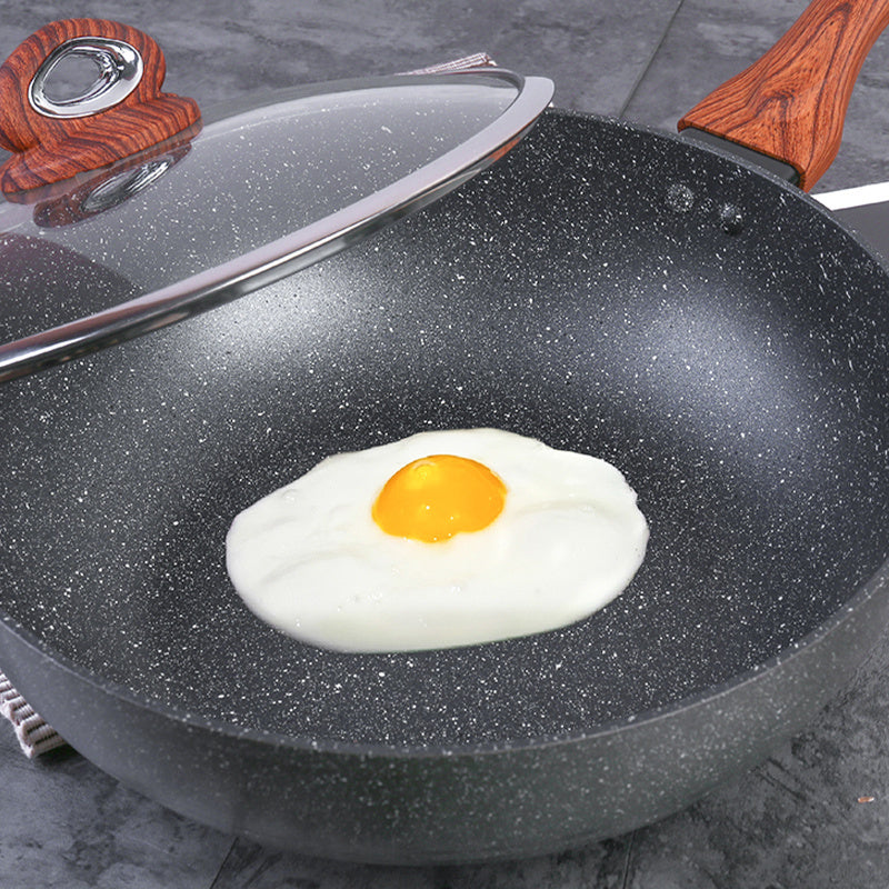 Skillets & Frying Pans: Justcook 30cm JSHS-IH4930C-1 Marble Wok Stirfry Pan