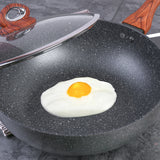 Skillets & Frying Pans: Justcook 30cm JSHS-IH4930C-1 Marble Wok Stirfry Pan
