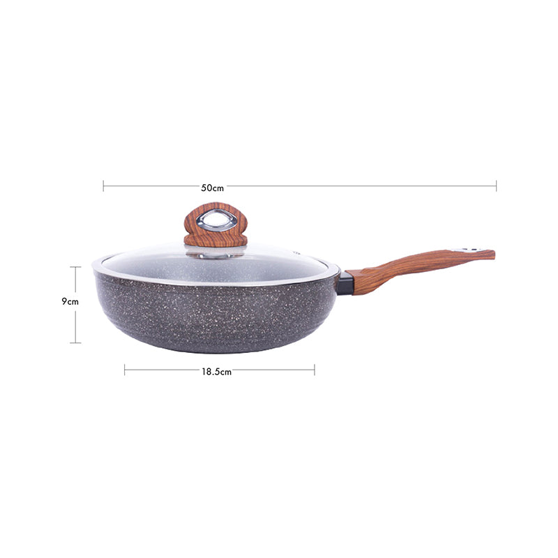 Skillets & Frying Pans: Justcook 30cm JSHS-IH4930C-1 Marble Wok Stirfry Pan