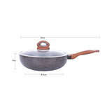 Skillets & Frying Pans: Justcook 30cm JSHS-IH4930C-1 Marble Wok Stirfry Pan