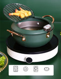 Deep Fryers: Justcook 20cm JSHS-YZG0320-1 Double Handle Tempura Karaga Fryer Pot Frying Pan
