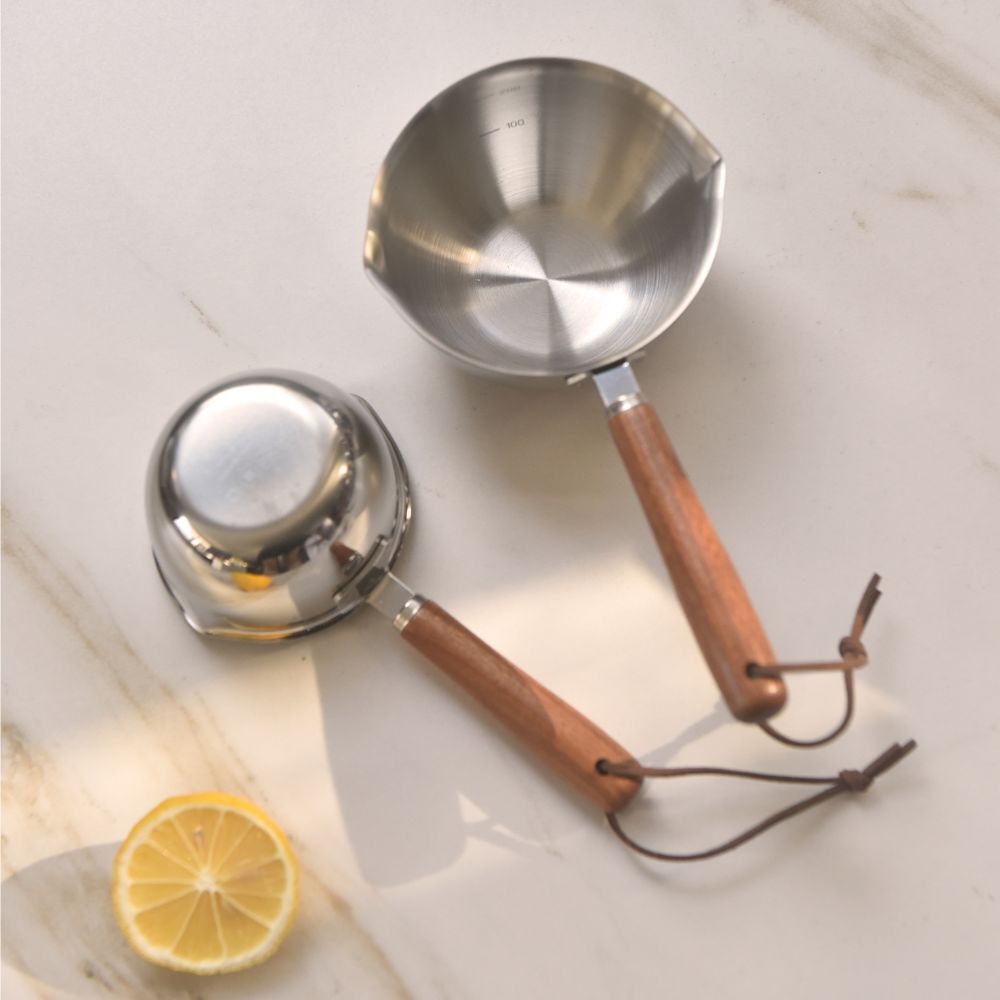 Distilling & Brewing: Kylin 304 Stainless Steel Oil Poured Pot With Wood Handle 120ml