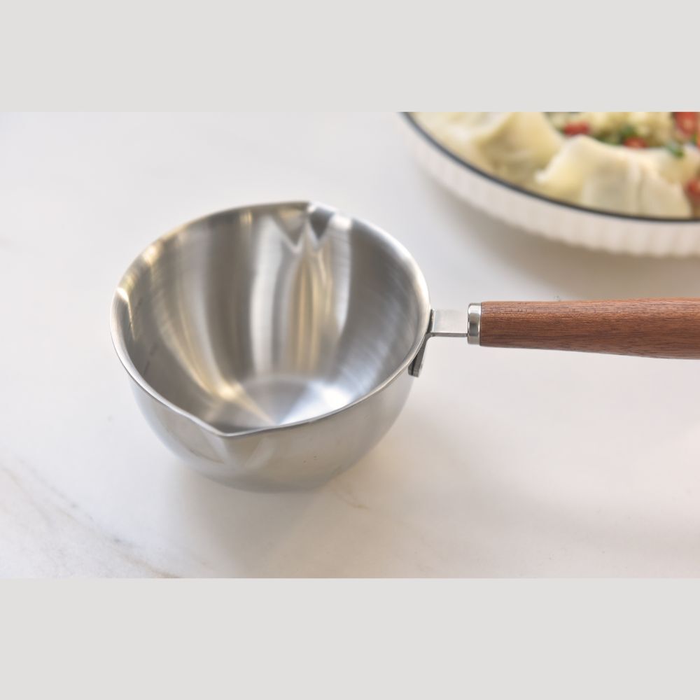 Distilling & Brewing: Kylin 304 Stainless Steel Oil Poured Pot With Wood Handle 120ml