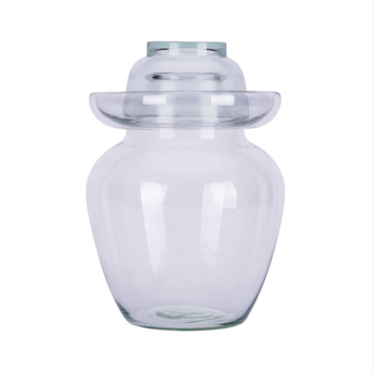 Food Storage: Premium Chinese and Korean Fermentation Pickle Glass Jar Kimchi Sauerkraut Canisters & Jars Small 2.5L