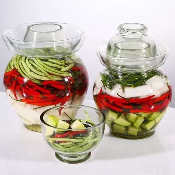 Food Storage: Premium Chinese and Korean Fermentation Pickle Glass Jar Kimchi Sauerkraut Canisters & Jars Huge 10L