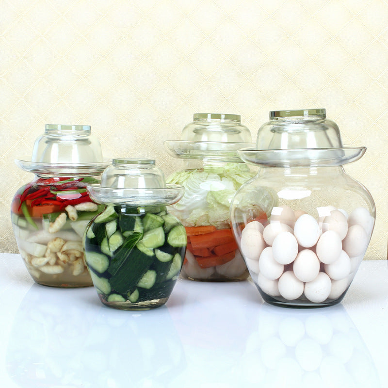 Food Storage: Premium Chinese and Korean Fermentation Pickle Glass Jar Kimchi Sauerkraut Canisters & Jars Huge 10L