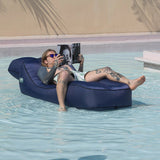 Arm Chairs & Recliners: Giga Lounger Lazy Camping Air Bag Sofa Bed for Beach Sleeping Navy blue
