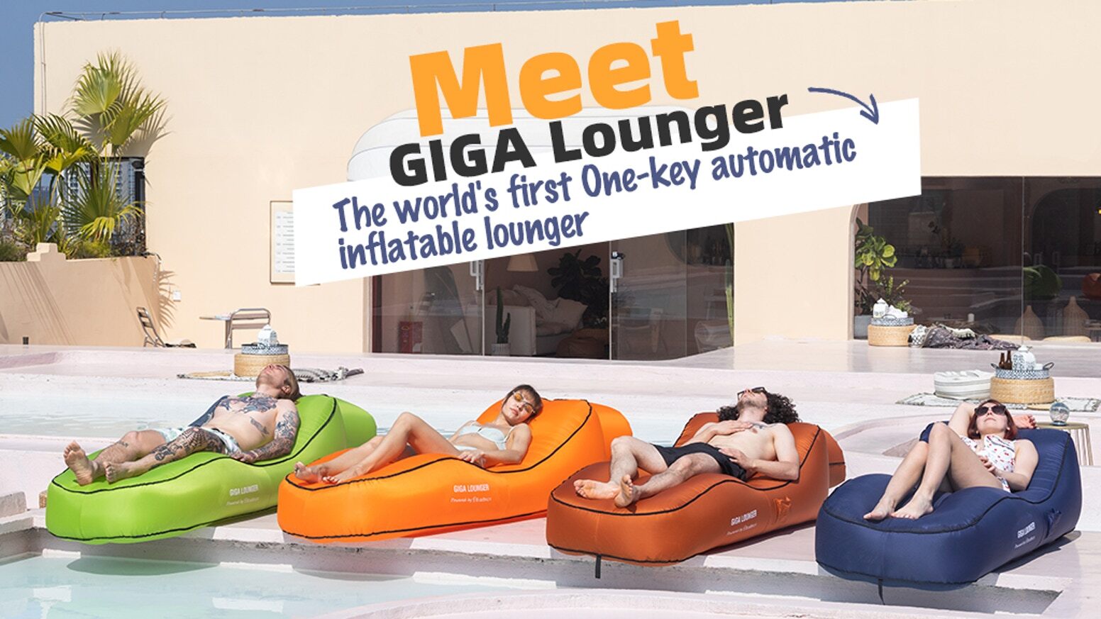 Arm Chairs & Recliners: Giga Lounger Lazy Camping Air Bag Sofa Bed for Beach Sleeping Navy blue